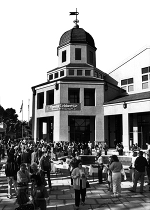 Black and white photograph of MVCPA opening celebration